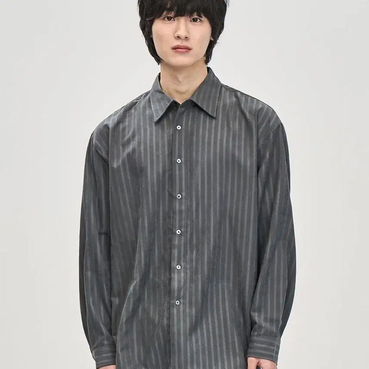[BUNJANG] Prairie Loose Fit Herringbone Stripe Shirt / (새상품)프레리 루즈핏 헤링본 스트라이프 셔츠 [정가 69,000원]