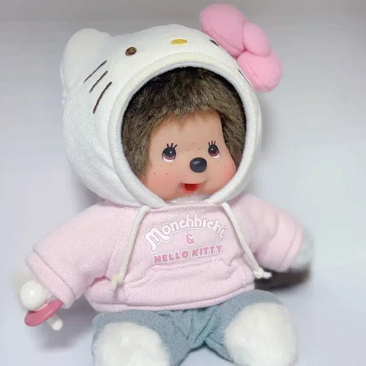 [BUNJANG] Monchhichi x Sanrio Hello Kitty Collaboration Plush Toy (S Size) / 몬치치 키티 s 인형