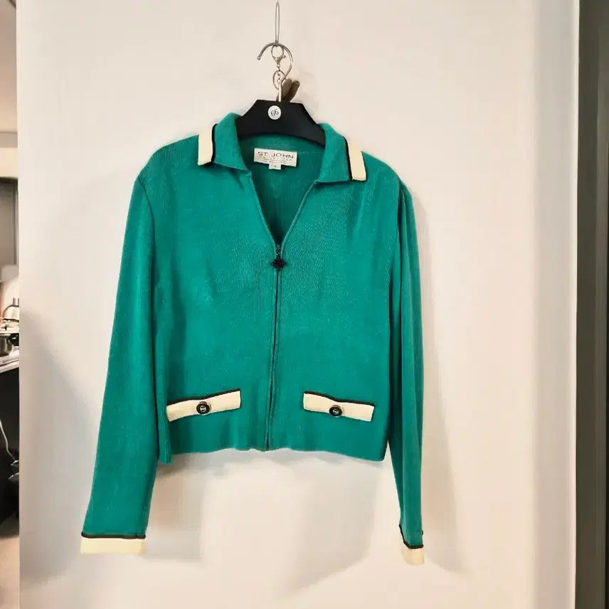 [BUNJANG] St. John Collection Zip Knit Jacket / [정품] 센존(St. John) 컬렉션 지퍼 니트 자켓 (사이즈 4)