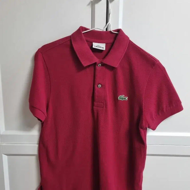 [BUNJANG] Lacoste Burgundy Cotton Polo Shirt (Size Small) / 라코스테 반팔 카라티 버건디 면티 3사이즈 스몰 lacoste