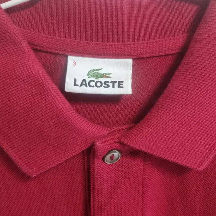 [BUNJANG] Lacoste Burgundy Cotton Polo Shirt (Size Small) / 라코스테 반팔 카라티 버건디 면티 3사이즈 스몰 lacoste