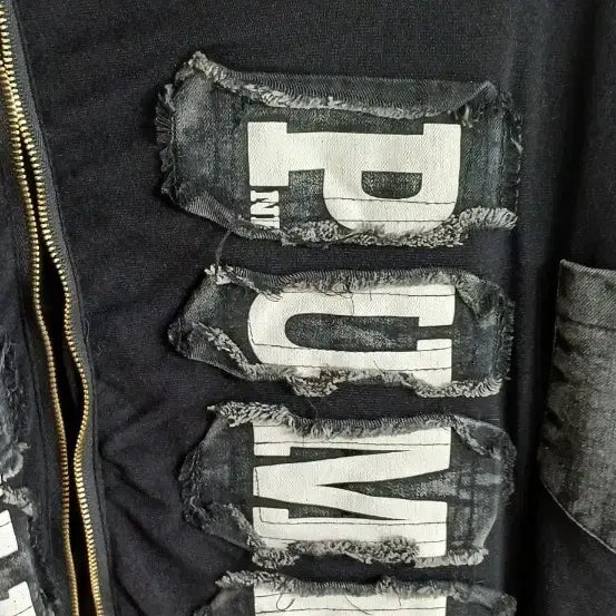[BUNJANG] Black See-Through Long T-Shirt PUMP Printing / 블랙 시스루 롱티셔츠 PUMP 프린팅