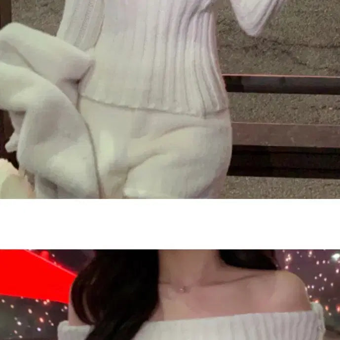 [BUNJANG] Dayrose Off-Shoulder Knit / 데이로제) 오프숄더 니트