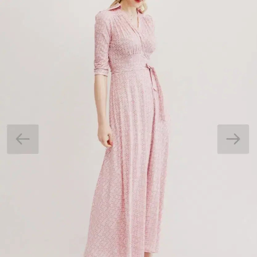 [BUNJANG] Vise Versa Honeybee Pink Maxi Wrap Dress / 바이서우 허니비 핑크 맥시 랩 원피스.      타임. 손정완