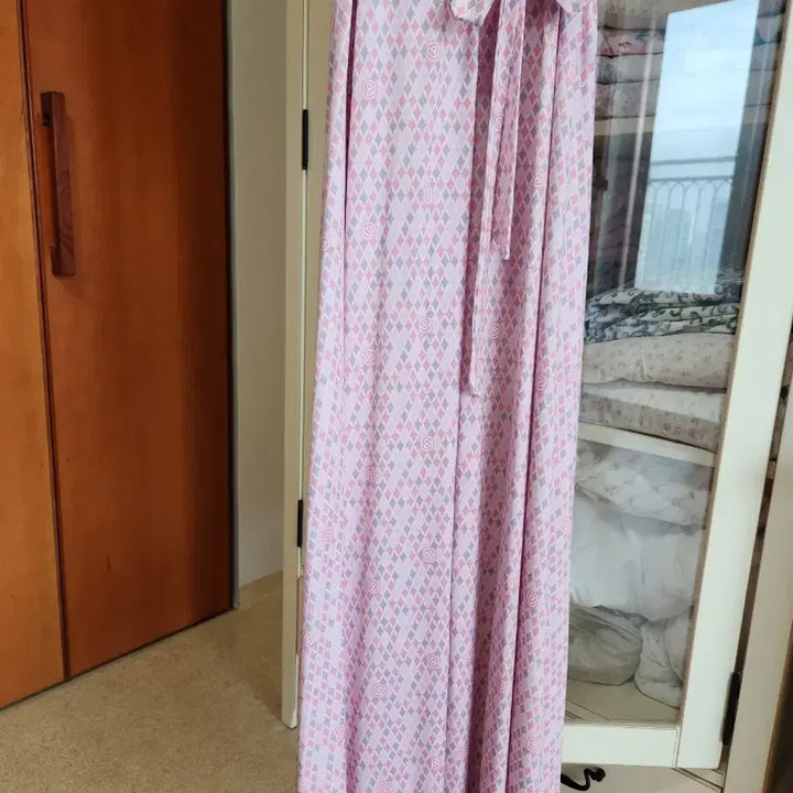 [BUNJANG] Vise Versa Honeybee Pink Maxi Wrap Dress / 바이서우 허니비 핑크 맥시 랩 원피스.      타임. 손정완
