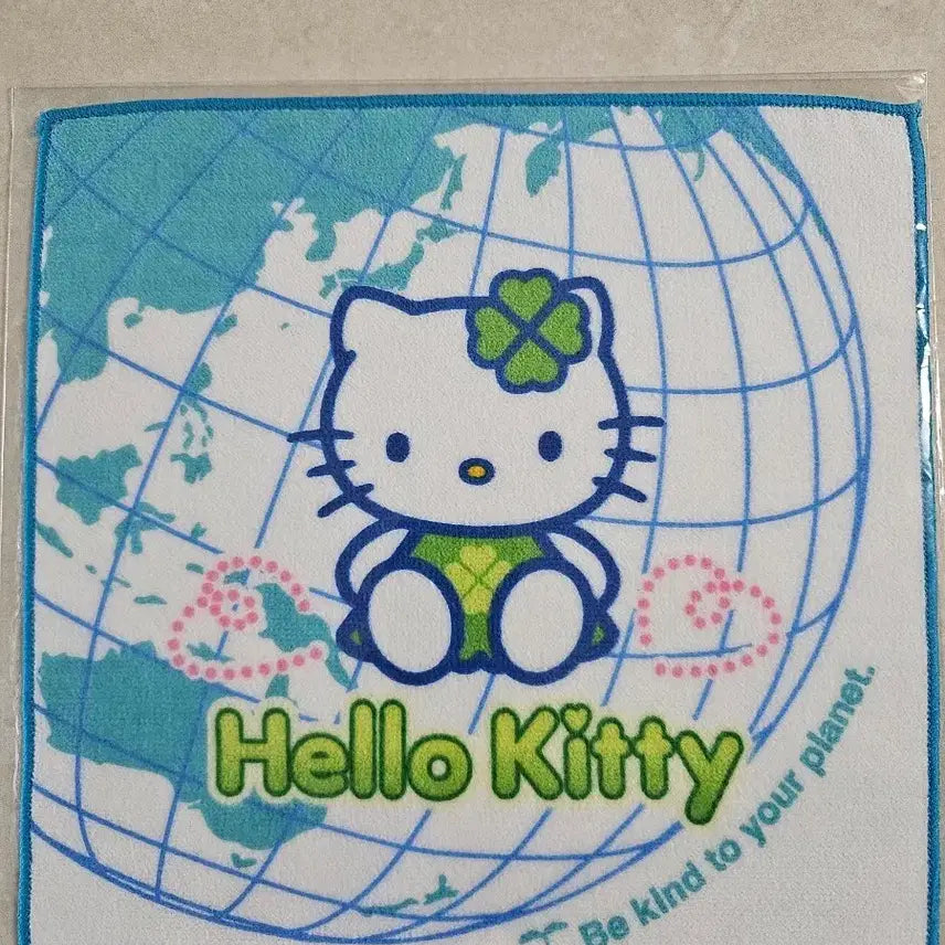 [BUNJANG] Hello Kitty Globe Handkerchief / 헬로키티 손수건 지구본 환경보호박람회손수건