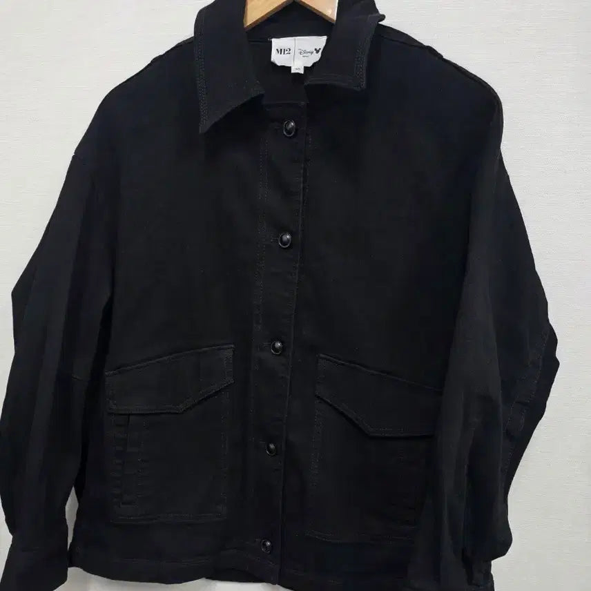 [BUNJANG] MI2 Disney Collaboration Black Denim Jacket / MI2 디즈니 콜라보 블랙 데님 감성 아우터 자켓