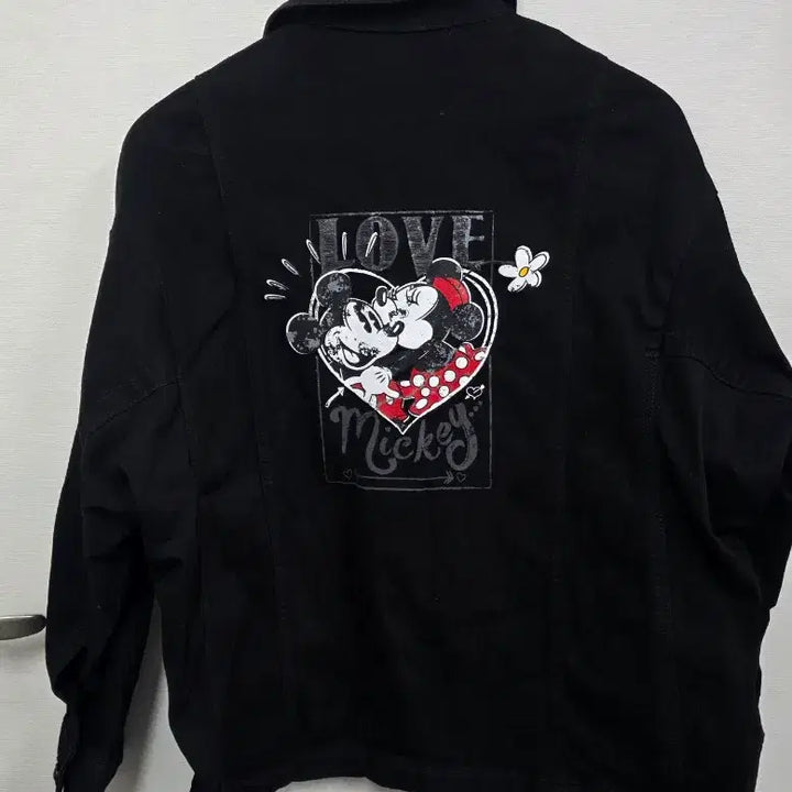 [BUNJANG] MI2 Disney Collaboration Black Denim Jacket / MI2 디즈니 콜라보 블랙 데님 감성 아우터 자켓