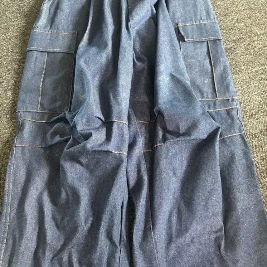 [SOLD OUT] 진청 데님 카고 밴딩 바지(배송비 포함)