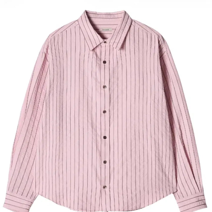 [SOLD OUT] 아비에무아 스트라이프 오버사이즈 핑크 셔츠