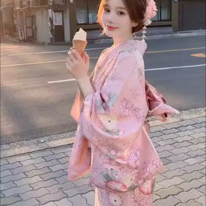 [BUNJANG] Pink Yukata Costume Rental / 졸업사진 기모노 유카타 핑크 분홍색 의상 대여