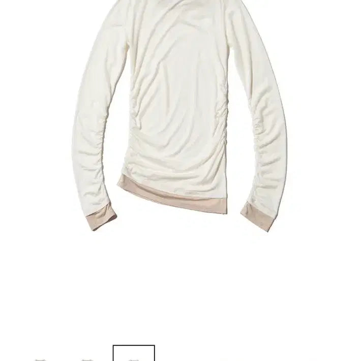 [BUNJANG] W.A.U Signature Layered Long Sleeve White XS / [우알롱] 시그니처 셔링 레이어드 롱 슬리브 화이트 XS