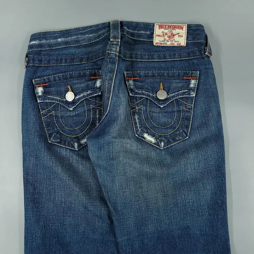 [BUNJANG] True Religion 503 Detroit Y2K Low-Rise Bootcut Jeans / 트루릴리전 503 진청워싱 디트로이드 Y2K 로우라이즈 부츠컷 청바지 데