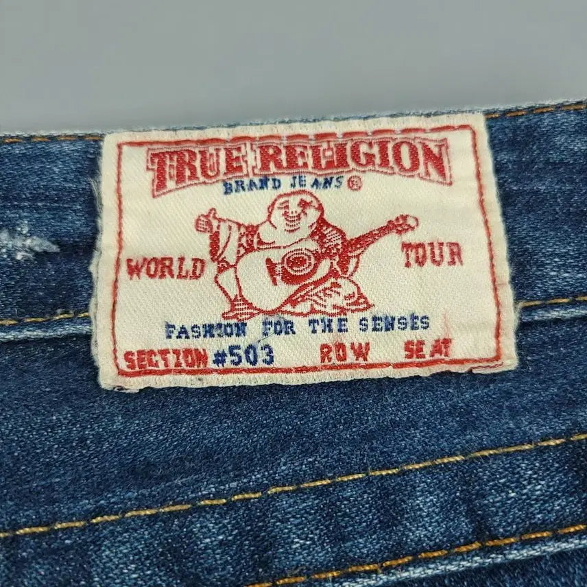 [BUNJANG] True Religion 503 Detroit Y2K Low-Rise Bootcut Jeans / 트루릴리전 503 진청워싱 디트로이드 Y2K 로우라이즈 부츠컷 청바지 데
