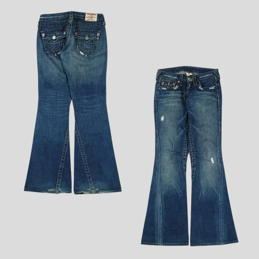 [BUNJANG] True Religion 503 Detroit Y2K Low-Rise Bootcut Jeans / 트루릴리전 503 진청워싱 디트로이드 Y2K 로우라이즈 부츠컷 청바지 데