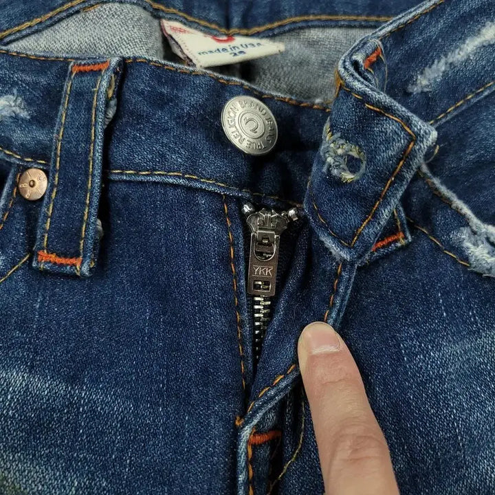 [BUNJANG] True Religion 503 Detroit Y2K Low-Rise Bootcut Jeans / 트루릴리전 503 진청워싱 디트로이드 Y2K 로우라이즈 부츠컷 청바지 데