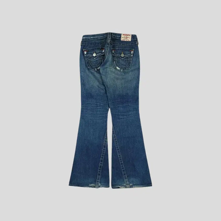 [BUNJANG] True Religion 503 Detroit Y2K Low-Rise Bootcut Jeans / 트루릴리전 503 진청워싱 디트로이드 Y2K 로우라이즈 부츠컷 청바지 데