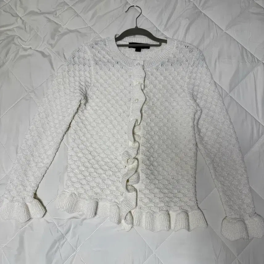 [BUNJANG] Zara Frill Knit Cardigan Ivory S / (Zara)자라 프릴 니트 가디건 아이보리 s