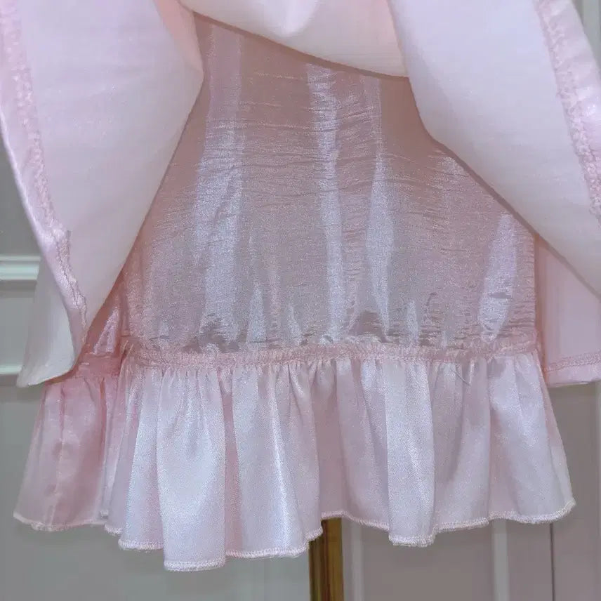 [BUNJANG] Vintage Ribbon Lace Pink Skirt / 6번/리본 레이스 핑크 스커트/일본빈티지