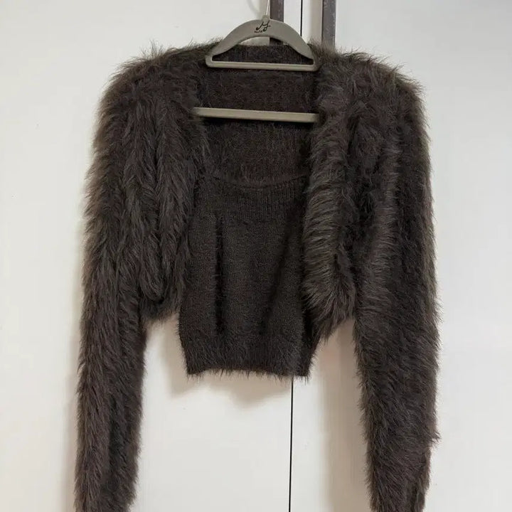 [BUNJANG] Ash Fur Cardigan / 퍼 가디건