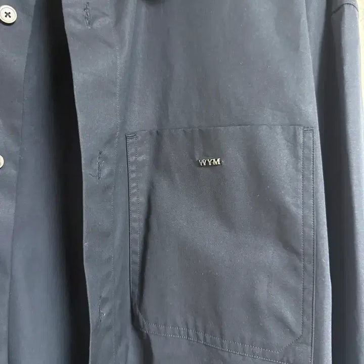 [BUNJANG] Wooyoungmi Cotton Back Logo Shirt Navy / [52] 25F/W 우영미 코튼 백로고 셔츠 네이비 새상품