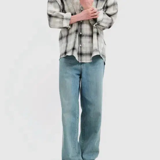 [BUNJANG] [46]포커페이스 LINEN OMBRE CHECK SHIRTS / [46]포커페이스 LINEN OMBRE CHECK SHIRTS