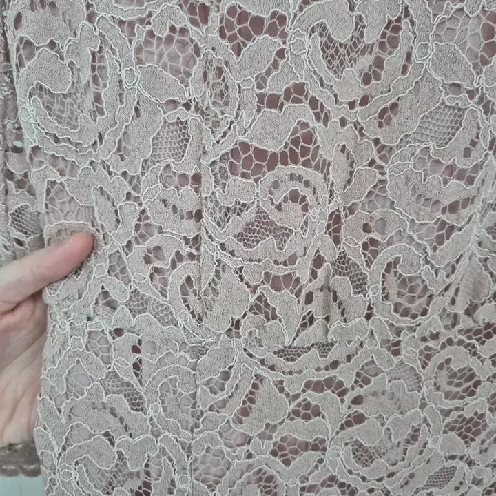 [BUNJANG] Misha Square Neck Lace Dress / 미샤 스퀘어넥 인디핑크 레이스원피스