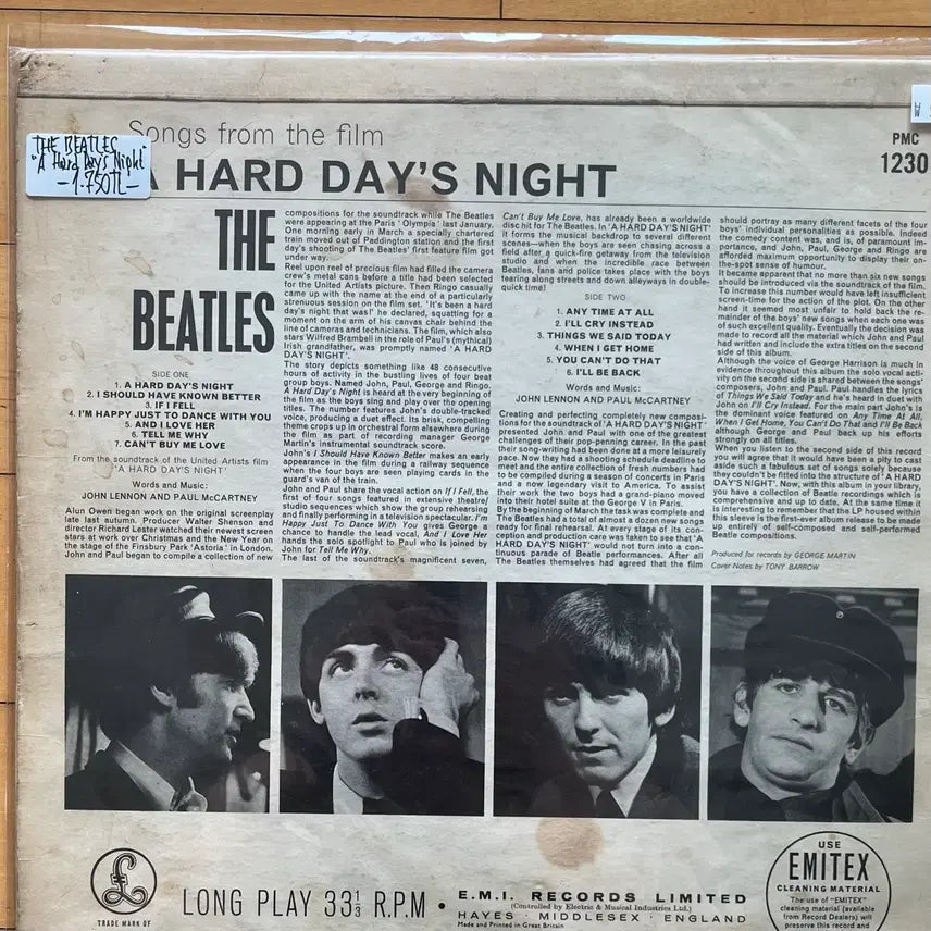 [SOLD OUT] 비틀즈 A Hard Days Night UK Mono LP