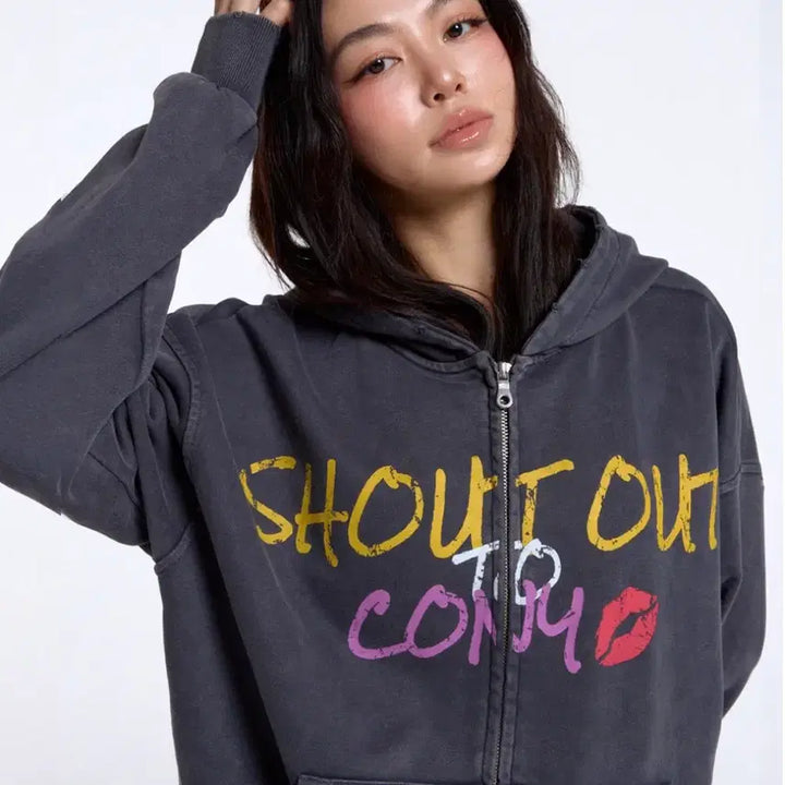 [BUNJANG] Call Out New Year Graphic Hoodie / 콜아웃뉴이어_ SHOUT OUT TO CONY GRAPHIC HOODIE