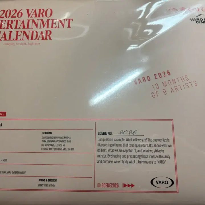 [BUNJANG] Baro Entertainment 2026 Calendar - Byeon Woo-seok, Lee Chae-min, Gong Seung-yeon / 미개봉) 변우석 2026 바로 엔터 달력 캘린더  변우석 이채민 공승연