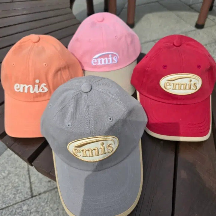 [BUNJANG] Emis Logo Detail Baseball Cap / emis 이미스 볼캡 모자 오렌지/핑크/레드/그레이.개당가격