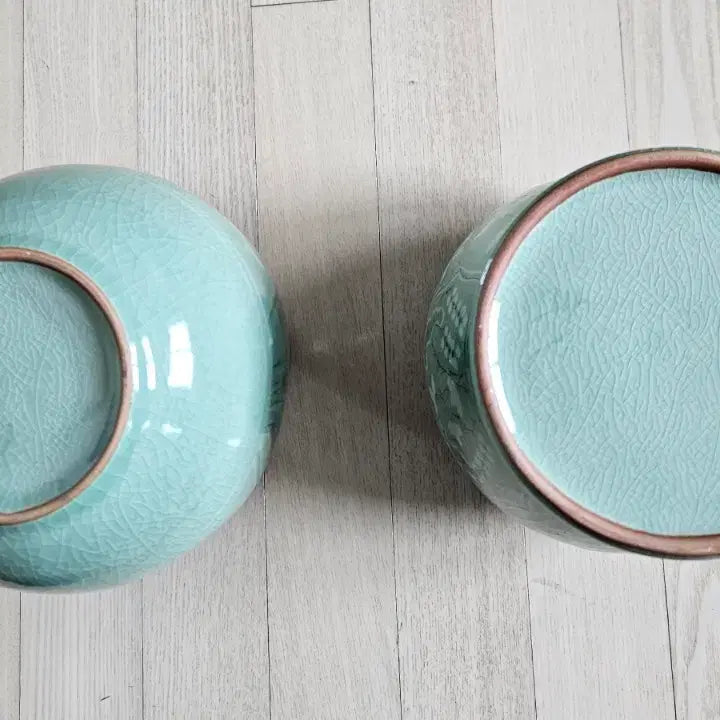 [BUNJANG] Celadon Crane and Cloud Decorated Vase Set / 청자운학문 매병, 주병 세트