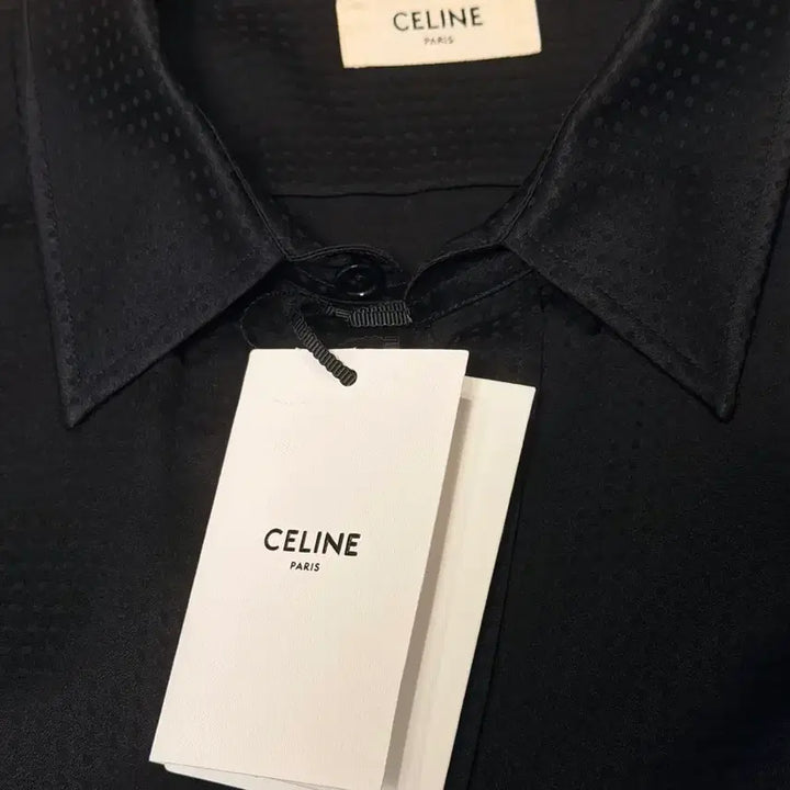 [BUNJANG] Celine Dot Silk Shirt / 셀린느 블랙 스퀘어 도트 실크 셔츠 40사이즈