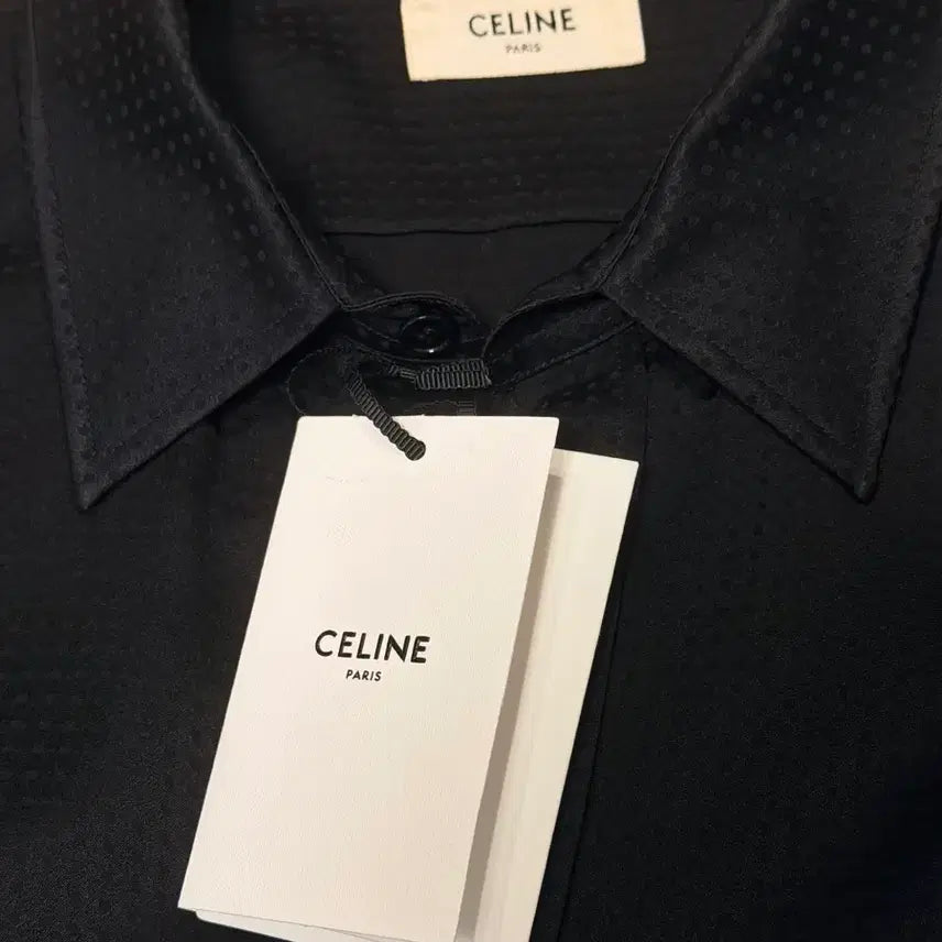 [BUNJANG] Celine Dot Silk Shirt / 셀린느 블랙 스퀘어 도트 실크 셔츠 40사이즈
