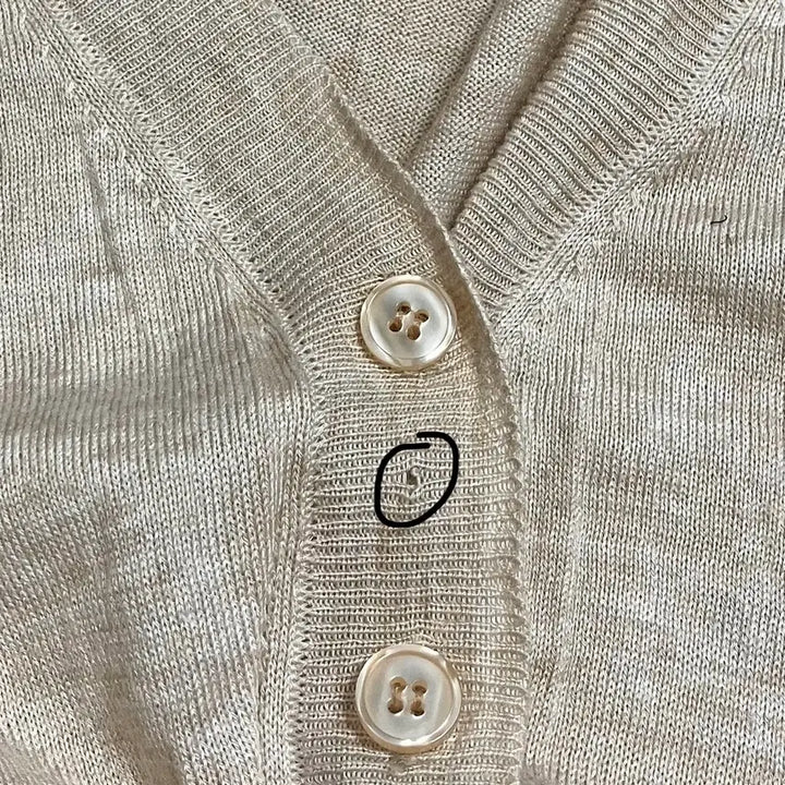 [BUNJANG] Beige Sleeveless and Long-Sleeve Cardigan Set / 베이지나시 긴팔가디건 세트