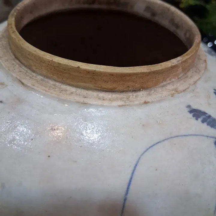 [BUNJANG] Antique Blue and White Porcelain Jar Vase / 오랜골동의 청화백자 항아리(차호 화병)