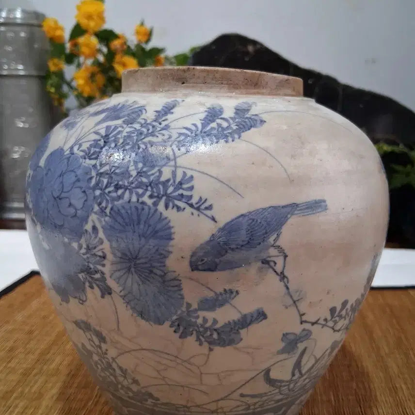 [BUNJANG] Antique Blue and White Porcelain Jar Vase / 오랜골동의 청화백자 항아리(차호 화병)