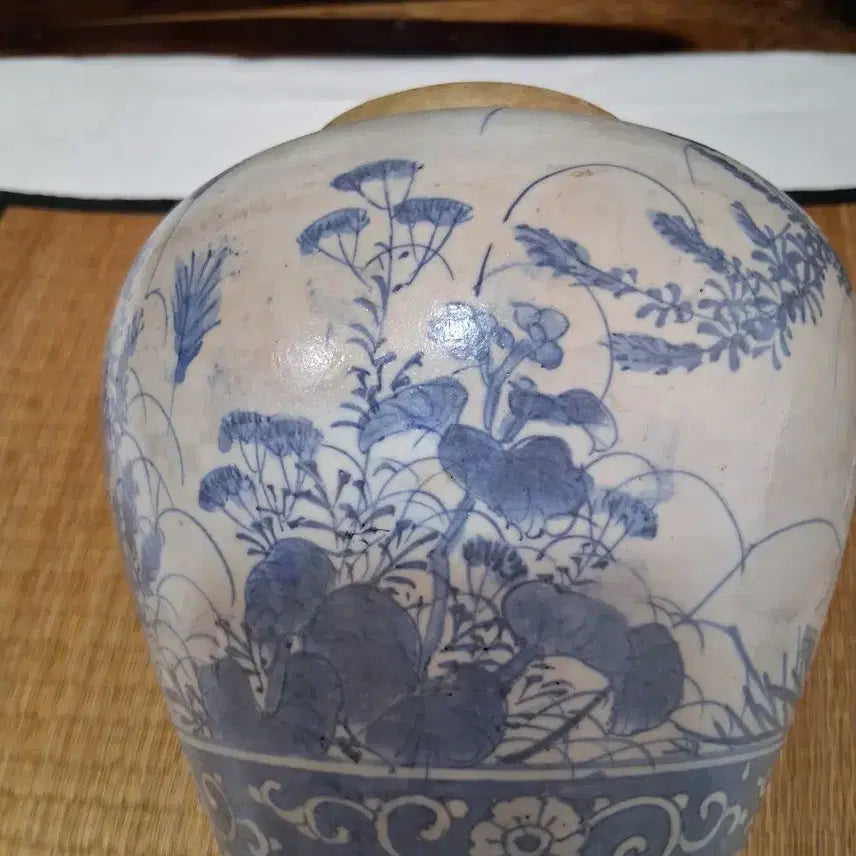 [BUNJANG] Antique Blue and White Porcelain Jar Vase / 오랜골동의 청화백자 항아리(차호 화병)