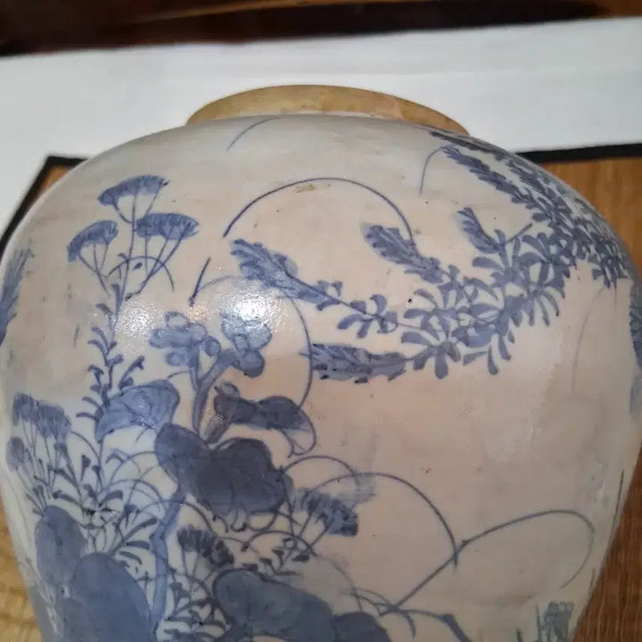 [BUNJANG] Antique Blue and White Porcelain Jar Vase / 오랜골동의 청화백자 항아리(차호 화병)