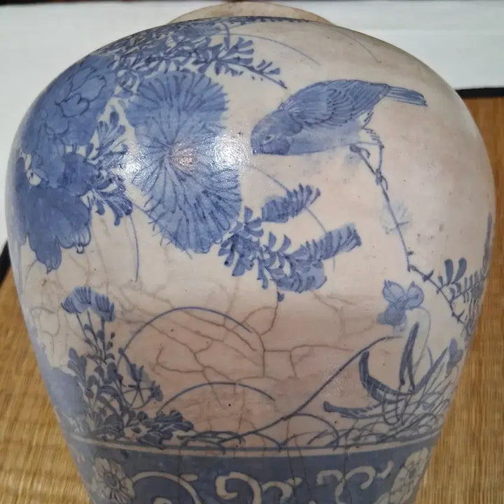[BUNJANG] Antique Blue and White Porcelain Jar Vase / 오랜골동의 청화백자 항아리(차호 화병)