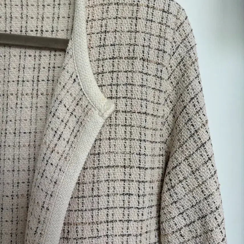 [BUNJANG] Tweed Cardigan Beige / 트위드 가디건 얇은 베이지