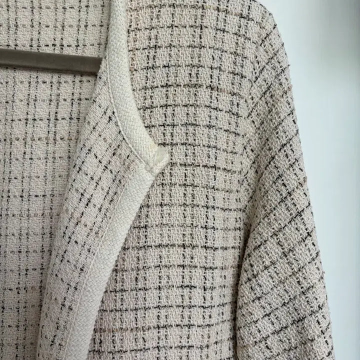 [BUNJANG] Tweed Cardigan Beige / 트위드 가디건 얇은 베이지