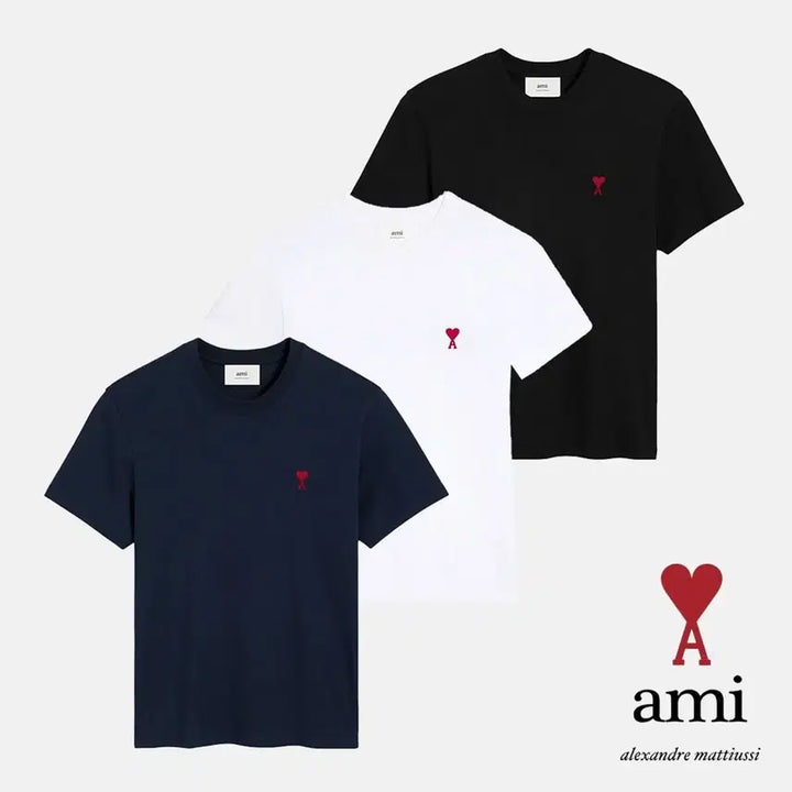 [BUNJANG] AMI Paris Small Heart Logo Black T-Shirt / 정품 아미 블랙 반팔 2엑라 오버핏 귀한 상품 새상품 무료배송