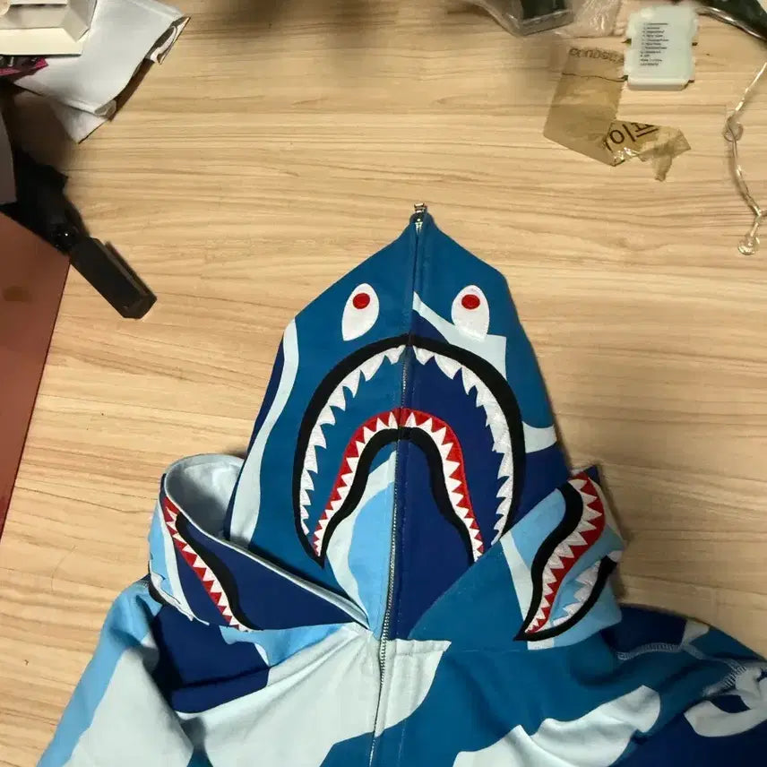 [BUNJANG] BAPE Mega ABC Camo Double Shark Hoodie L / 베이프 메가 ABC 카모 더블 샤크 후드집업 L