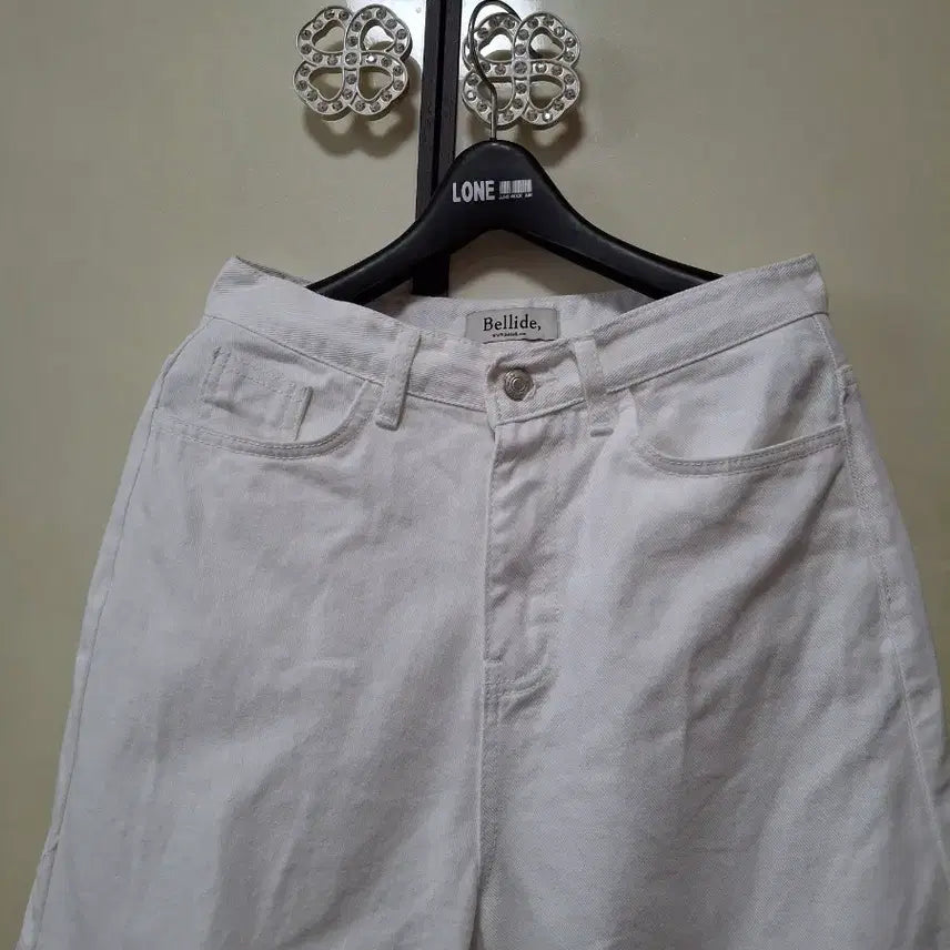[BUNJANG] Bellide White Wide Pants (M) / Bellide 화이트 와이드 팬츠 (M)   허리70cm