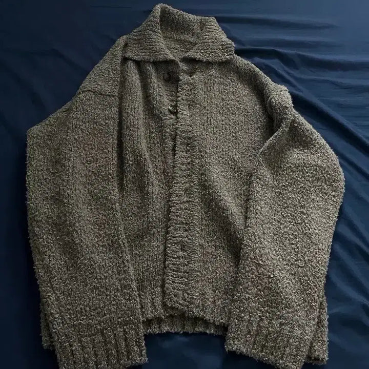 [BUNJANG] Youth Brushed Knit Cardigan Brown M / 유스 브러쉬드 니트 카라 가디건 브라운 M
