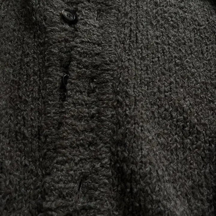 [BUNJANG] Youth Brushed Knit Cardigan Brown M / 유스 브러쉬드 니트 카라 가디건 브라운 M