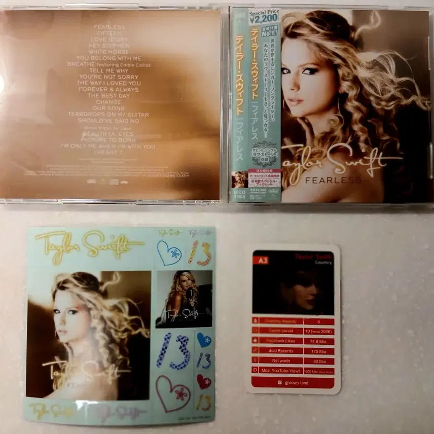 [BUNJANG] Taylor Swift Fearless Japanese Edition CD Bundle / 테일러스위프트 일본 CD + 스티커+ 포토카드 Taylor Swift
