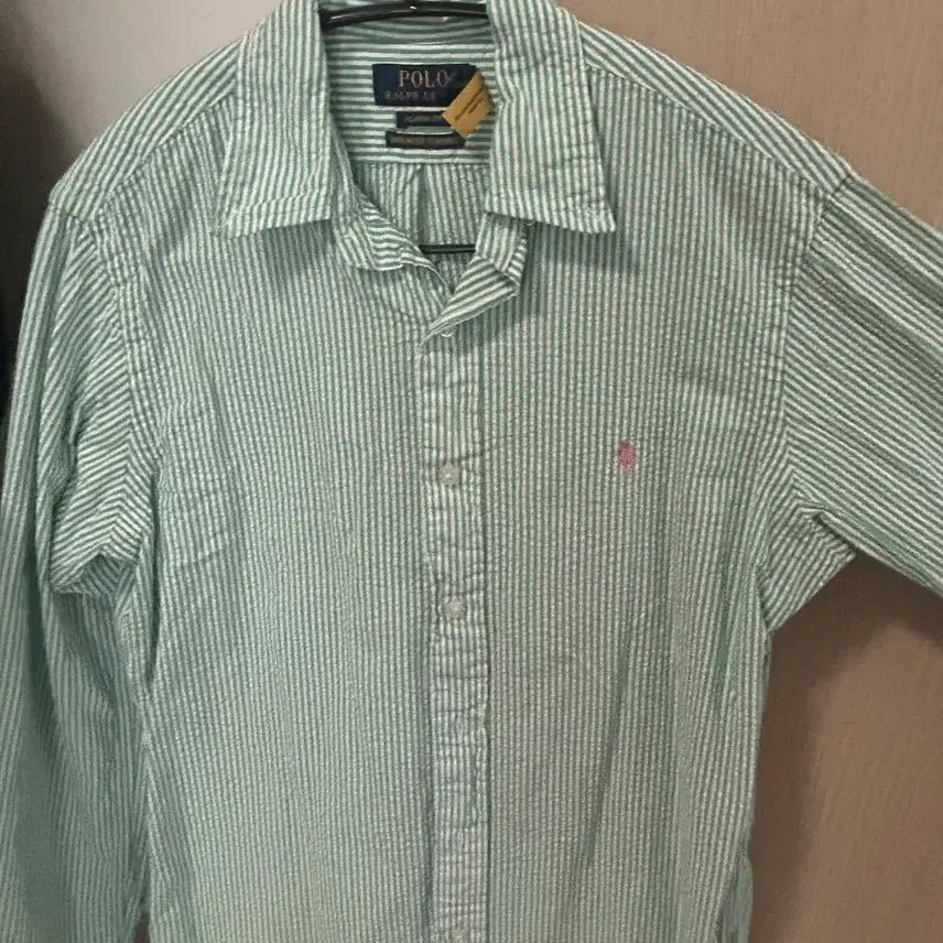 [BUNJANG] Polo Ralph Lauren Striped Seersucker Shirt / 폴로 랄프로렌 스트라이프 시어서커 셔츠 그린