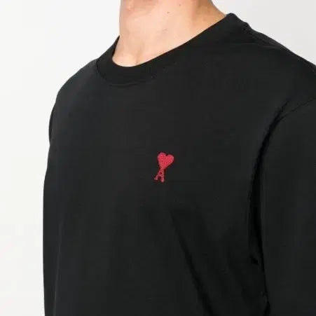 [BUNJANG] Ami Heart Logo Black Short Sleeve T-shirt XXL / 정품 아미 하트 로고 블랙 반팔 티셔츠 XXL 오버핏 귀한상품